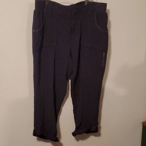 CHICO'S WOMAN CLASSIC CRINKLE  CARGO  1.5 NAVY
